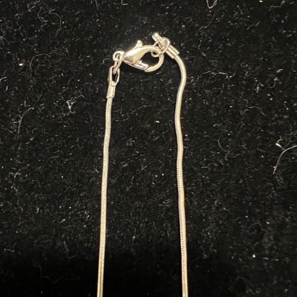 Lot of 2 Sterling Silver 925 Crystal Ball Pendant Necklaces - Orange/white - Picture 3 of 9